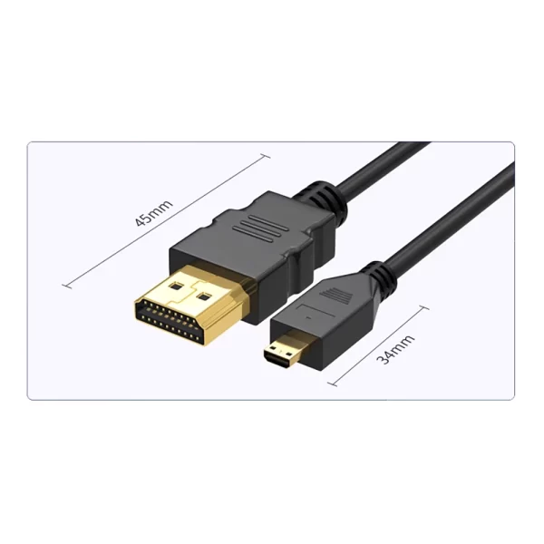 Micro HDMI to HDMI Cable 4K 60Hz – 1m - Image 3