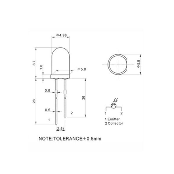 Infrared Flame Sensor 5mm Type 1 - Image 2