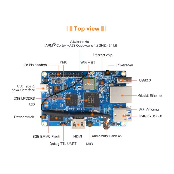 Orange Pi 3 LTS – 2GB RAM 8GB EMMC - Image 7