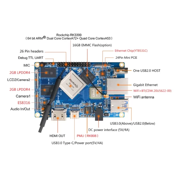 Orange Pi 4 LTS – 4GB RAM 16GB EMMC - Image 7