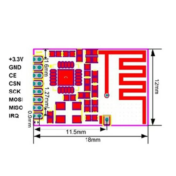 2.4GHz Wireless Transceiver Module – Si24R1 SMD - Image 3