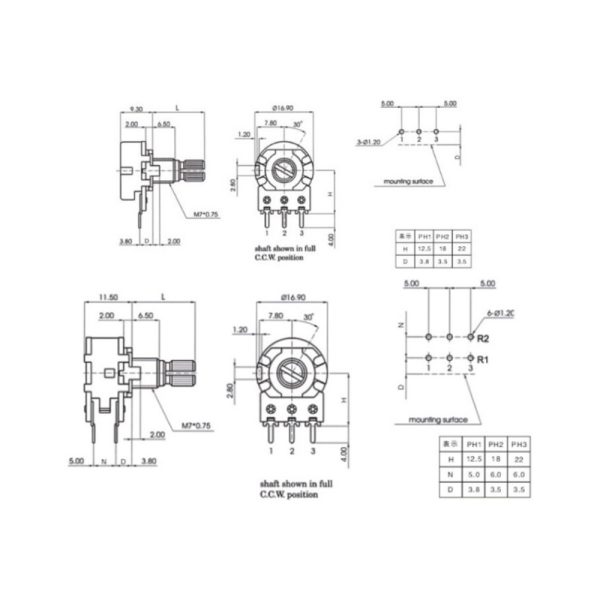 Potentiometer WH148 – 100k - Image 3