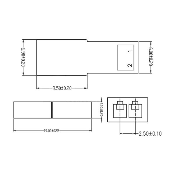 JST RCY/SYP 2 Pin Female Housing – Red 5 Pieces - Image 3