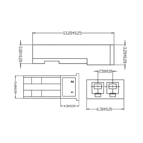 JST RCY/SYP 2 Pin Male Housing- Red 5 Pieces - Image 3