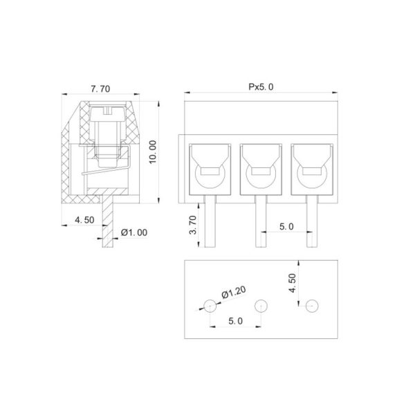 Screw Terminal Block 5mm – 3P - Image 4