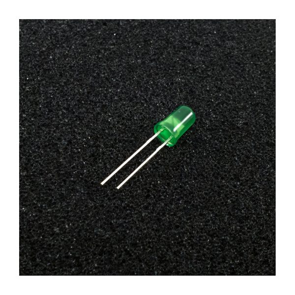 Leaded 5mm LED Diffused Green – 10 Pieces
