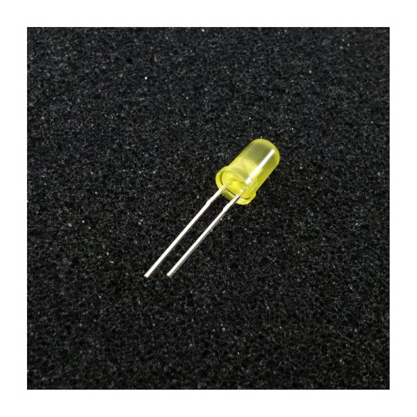 Leaded 5mm LED Diffused Yellow – 10 Pieces