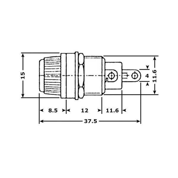 Fuse Holder Panel Mount Type 1 - Image 3
