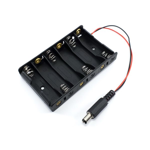 6 Cell AA Battery Holder With DC Jack