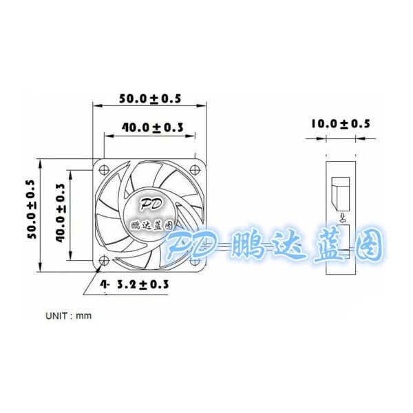 5VDC Fan 50x50x10mm – 0.6W - Image 3
