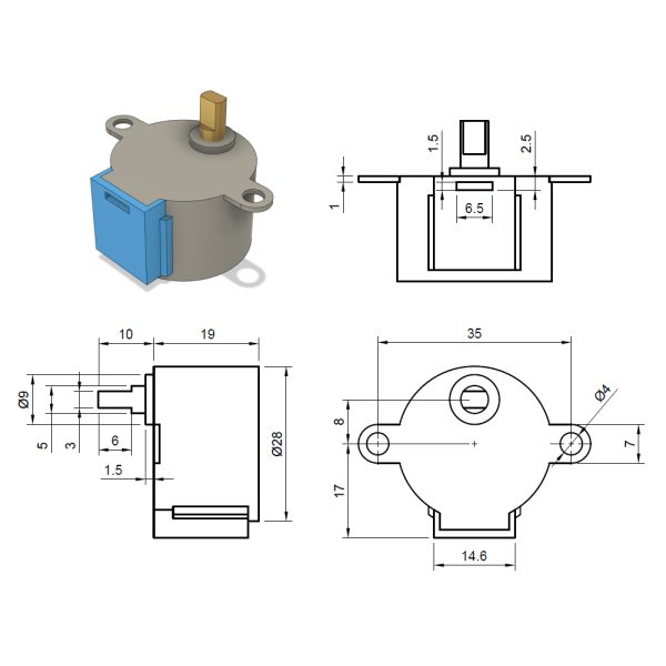 28BYJ-48 Stepper Motor With Driver Board - Image 3