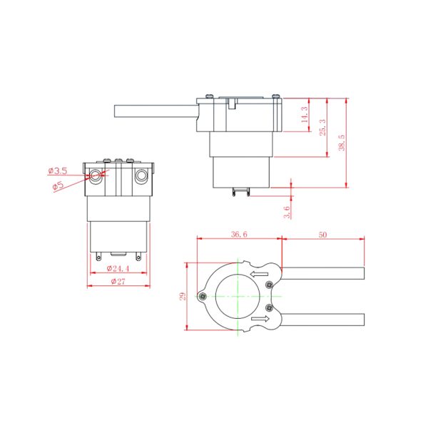 Mini Peristaltic Pump 3-6VDC Type 1 - Image 5