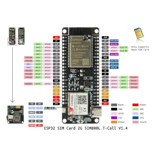 TTGO T-CALL ESP32 + SIM800L - Image 7