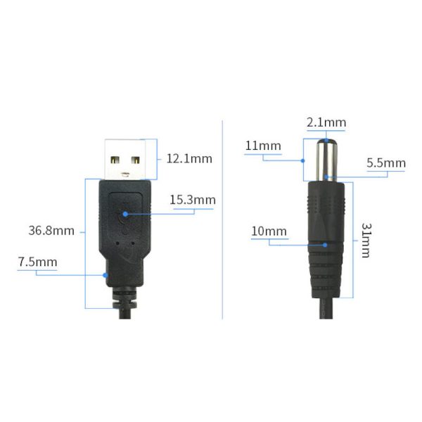 USB to DC Jack Cable – 1m - Image 2